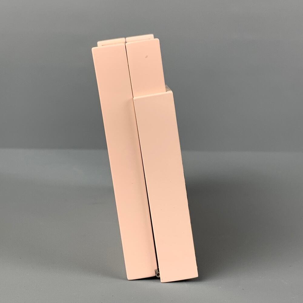 LEE SAVAGE Light Pink Metal Leather Broken Space Clutch - Picture 2 of 6